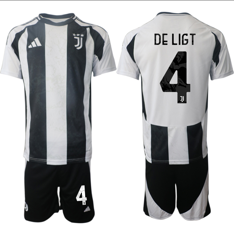 Men 2024-2025 Club Juventus home Black #4 Soccer Jersey